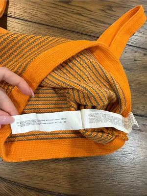 Zara Bright Orange Striped Knit crop top medium thumbnail 4
