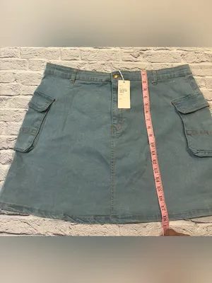 Daisy‎ Light Blue Denim Skirt with Yellow Brand Tag thumbnail 8