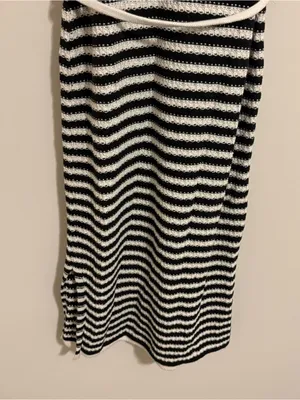 Nine West Black and White Striped Knit Dress size Medium thumbnail 9