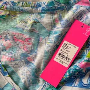 Lilly Pulitzer Blue and Pink Graphic Tee thumbnail 2