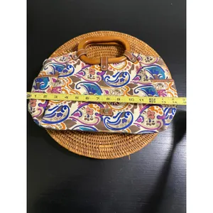 Relic Paisley Canvas Satchel Handbag Multi-Color‎ Wooden Handle Boho Bag thumbnail 2