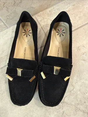 Isaac Mizrahi New Imalia size 6 leather suede black loafer size 6W thumbnail 2