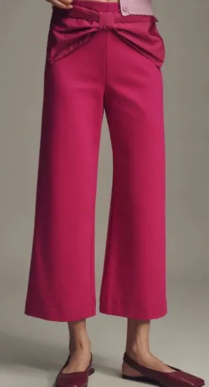 Anthropologie Maeve The Colette Bow-Waist Crop Wide-Leg Pants, Size 26 thumbnail 6