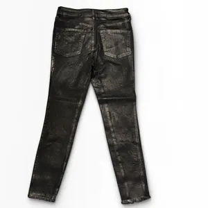 NWT Free People We The Free Coated Black High Rise Skinny Jeans‎ Raw Hem Size 28 thumbnail 2