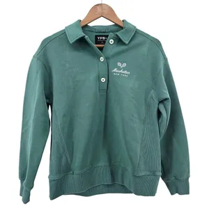 YPB Polo Sweatshirt Womens XXS Manhattan New York Tennis Green EUC thumbnail 1