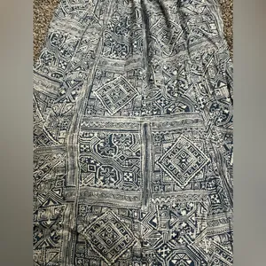 Billabong Blue and White geometric tribal Patterned High-Low Strapless Dress XS thumbnail 3