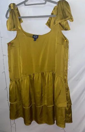 Eloquii Olive Green Ruffled Strap Casual Dress thumbnail 1