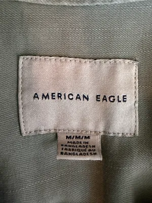 American Eagle Sage Green Lyocell Button Front Utility Shirt Medium thumbnail 5