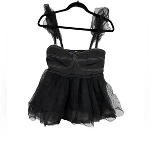 NWT Anthropologie x Pilcro Tulle Babydoll Blouse Size Small thumbnail 4