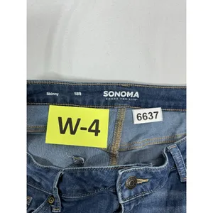 Womans Sonoma Distressed Blue Jeans 18 R Skinny Excellent Condition thumbnail 3