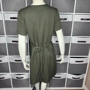 Matty M Womens Belted Linen Blend Casual Dress Olive Size Small thumbnail 10