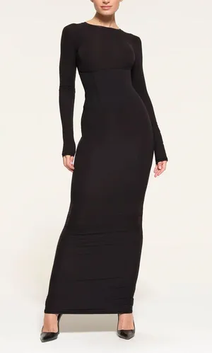 SKIMS Fits Everybody Corset Long Sleeve Dress in Onyx Large Sold Out NWT thumbnail 1