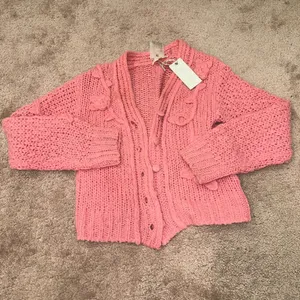 Loveshackfancy Pink Fabietto Cropped Floral Alpaca Blend Cardigan Flaws thumbnail 1