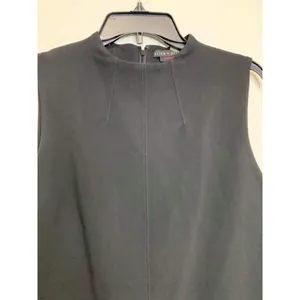 Alice + Olivia employed Women's Black Mock Neck Pleated Shift Dress‎ Size 12 thumbnail 2