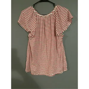 Chaps Red And White Strip Short Sleeve Top Size Medium thumbnail 2