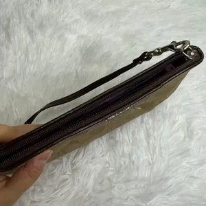 COACH Brown Signature Canvas Mini Purse Wristlet w/ Card Slots thumbnail 4