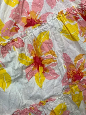 Free People size small floral tropical White Tiered Sundress Pink Yellow Print thumbnail 9