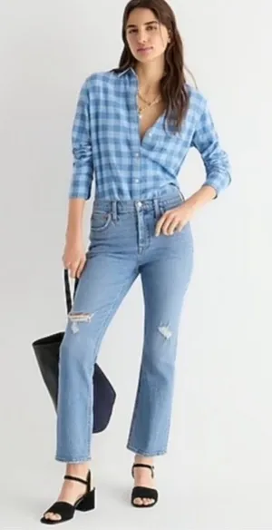 J. Crew 9'' demi-boot crop‎ jean in Rocky Shore wash thumbnail 1
