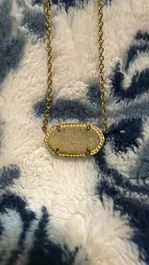 Elisa Gold Pendant Necklace in Iridescent Drusy thumbnail 3