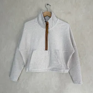Prana Women's Organic Cotton Long Sleeve Escambia Half Zip Pullover in Cream S thumbnail 2