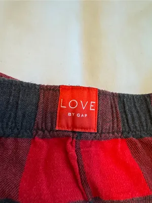 GAP Red and Black Buffalo Plaid Lounge Shorts thumbnail 6