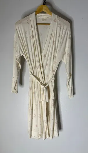 Soma White‎ Tan Star Robe Size Medium thumbnail 1