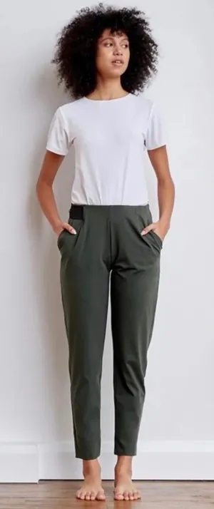 Aday‎ Turn It Up Pants Stretch Comfort Travel Green Moss Olive Size Small thumbnail 1