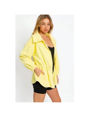 "The Beth" Yellow Lemon Hoodie Soft Fleece Jacket size S NWT oversized thumbnail 5