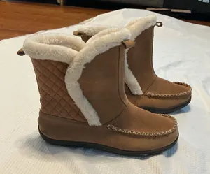 Warm Tan Quilted Boots Brown Size 11 thumbnail 1