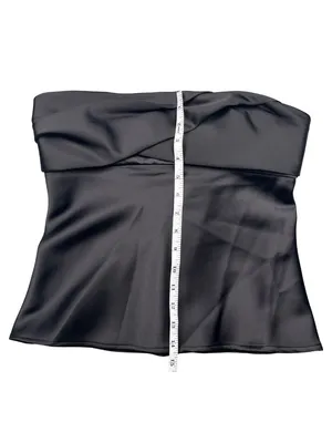 NWT Zara Black Satin Strapless Cross Front Tube Top S thumbnail 6