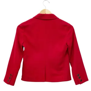 Abercrombie & Fitch Cropped Red Blazer Size XS Wool Blend 2 Button Jacket Preppy thumbnail 3