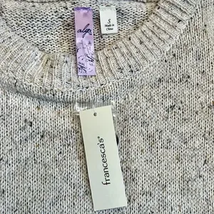 NWT Francesca’s Alya Heather Oat Crew Neck Sweater Button Sleeves Small thumbnail 11