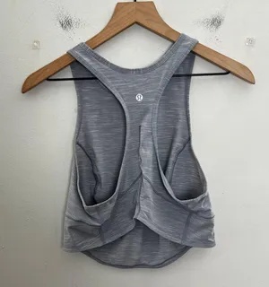 Lululemon - Power Thru Tank Top Heathered Rhino Grey Athletic Workout Running Gym thumbnail 4