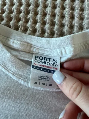 Port Authority White "Game On" graphic tee with blue text and green oval, size XL #gaming #casino thumbnail 4