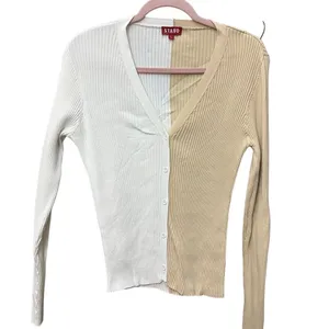 STAUD‎ Cargo Colorblock Rib Knit Cardigan Size Large Long Sleeve Stretch thumbnail 3