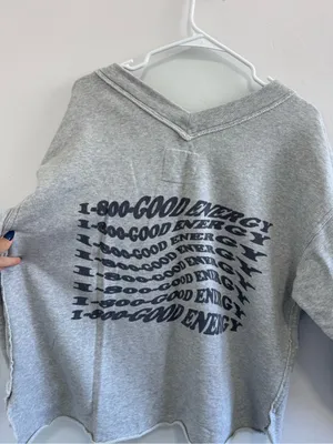 Aerie Wonder V Neck Sweatshirt good energy size M grey thumbnail 5