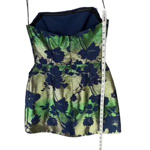 Katie May Valerie Metallic Floral Strapless Mini Dress Womens S Emerald Garden thumbnail 11