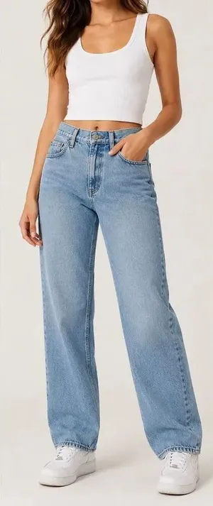 Abercrombie 90s Relaxed Jean High Rise Light Wash Size 29 Regular thumbnail 1
