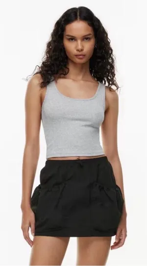 Aritzia Tna Homestretch Scoop Neck Waist Tank in Light Heather Gray thumbnail 1