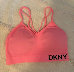 DKNY Pink Sports Bra Women’s Strappy Bright Melon XS thumbnail 1