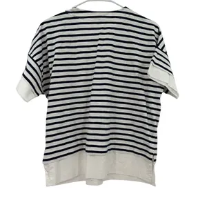 J. Crew size small black and white striped short sleeve blouse top shirt cotton‎ thumbnail 2