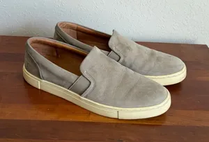 FRYE Ivy Slip On Gray Soft Suede Leather Slide On Sneaker Womens 8.5 Casual thumbnail 1