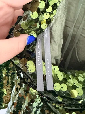 Anthropologie Green Sequin Mini Dress US 4 Party Cocktail Glam Open Back Long Sleeve thumbnail 13