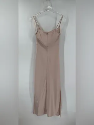BHLDN Cali Satin Charmeuse Midi Dress in "Oyster" Size 0 thumbnail 3