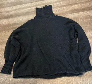 Aerie Black Wool Blend Turtleneck Oversized Sweater thumbnail 1