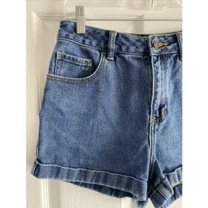 PacSun Mom Short Womens Size 27 Blue Denim High Waisted Cuffed Summer Casual thumbnail 2