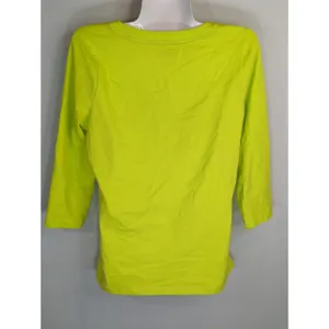 L-RL Lauren Active Lime Green 1/4 Zip Pullover Sweatshirt Womens M Performance‎ thumbnail 3