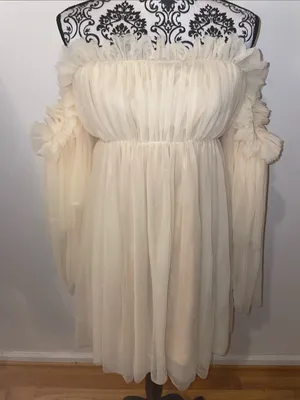 SHEIN Off-Shoulder Ruffle Chiffon Mini Dress Size Small thumbnail 2