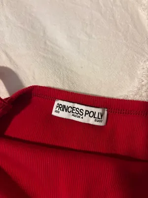 Princess Polly Red Ribbed Crop Tank thumbnail 7