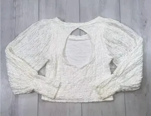 White lace long sleeve top thumbnail 3
